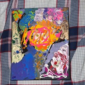 Abstract Mixed-Media Canvas Wall Art in Multicolor